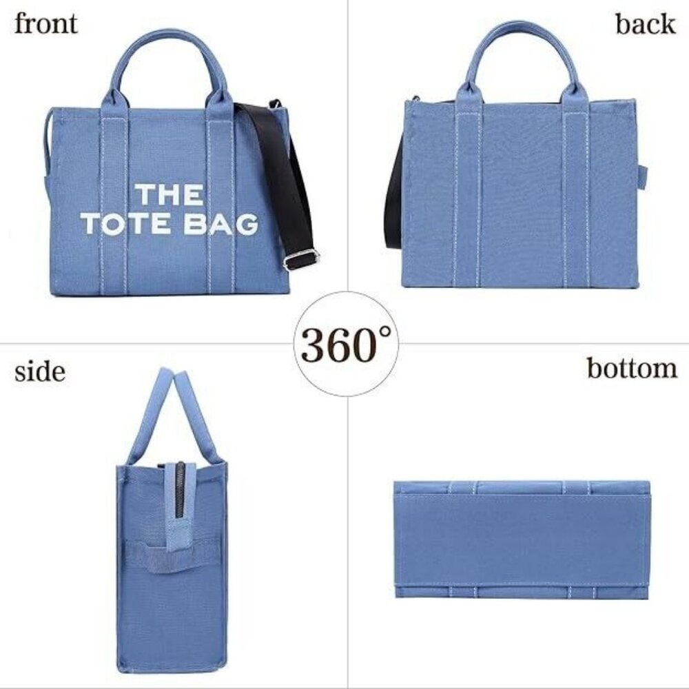 BNWT Women's Handbag Tote Purse with Canvas Crossbody - Picture 3 of 3